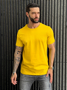 CAMISETA MASCULINA LISA - AMARELO