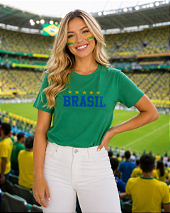 T-SHIRT DTF BRASIL CAMURÇA - VERDE BANDEIRA