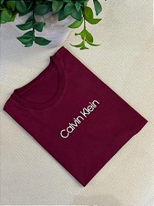 T-SHIRT CALVIN KLEIN ALTO RELEVO - BORDO