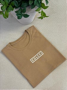 T-SHIRT COLCCI C/GLITTER - MARROM SUEDE