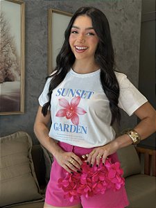 T-SHIRT DTF SUNSET GARDEN - OFF WHITE