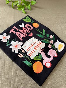 T-SHIRT DTF TI AMO - PRETO