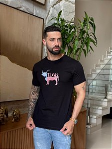 CAMISETA MASCULINA DTF TEXAS - PRETO