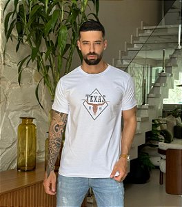 CAMISETA MASCULINA DTF TEXAS 1845 - BRANCO