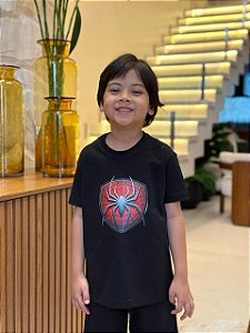 T-SHIRT INFANTIL DTF HOMEM ARANHA - PRETO