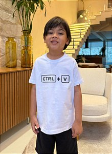 T-SHIRT INFANTIL DTF CTRL+V - BRANCO
