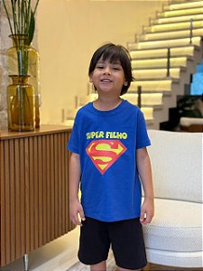 T-SHIRT INFANTIL DTF SUPER FILHO - AZUL BIC
