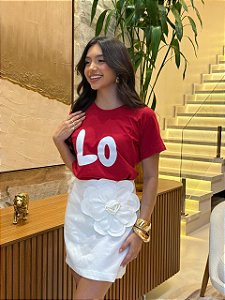 T-SHIRT DTF  LO (LOVE) - VERMELHO