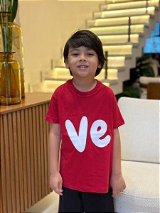 T-SHIRT INFANTIL DTF  VE (LOVE) - VERMELHO