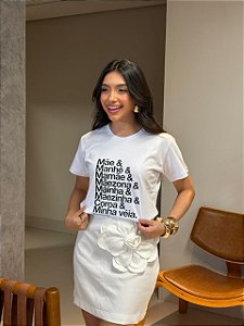 T-SHIRT DTF MÃE & MANHÊ - BRANCO