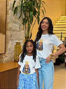 T-SHIRT DTF NOSSA SENHORA APARECIDA CARTOONE - OFF WHITE