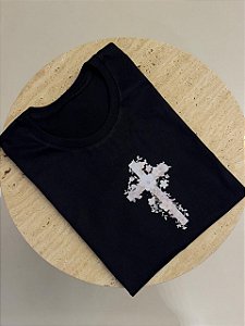 T-SHIRT DTF CRUZ FLORAL - PRETO