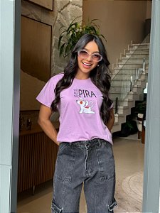 T-SHIRT DTF INSPIRA, RESPIRA, NÃO PIRA - LAVANDA
