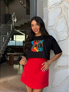 CROPPED OVERSIZED DTF ARARA FLORES FARM RIO - PRETO