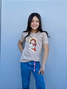 T-SHIRT INFANTIL DTF JESUS CARTOON - BEGE DUNAS