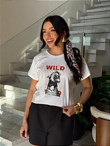 T-SHIRT DTF ONÇA WILD - OFF WHITE