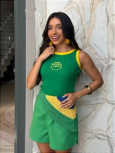 REGATA CANELADA COLCCI BRASIL COLCCI - VERDE BANDEIRA