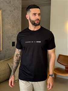CAMISETA MASCULINA PORSCHE X BOSS - PRETO