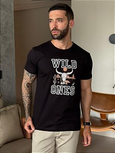 CAMISETA MASCULINA DTF WILD ONES - PRETO