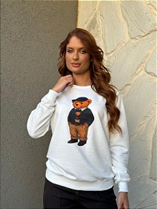 MOLETOM DTF URSO SOCIAL - OFF WHITE
