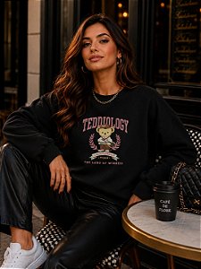 MOLETOM DTF TEDDIOLOGY - PRETO