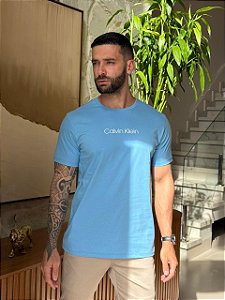CAMISETA MASCULINA CALVIN KLEIN ( ALTO RELEVO) - AZUL JEANS