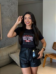 T-SHIRT DTF IN MY SELF LOVE - PRETO