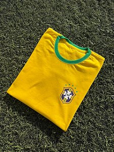 T-SHIRT INFANTIL DTF BRASIL NEYMAR 10 BICOLOR - AMARELO