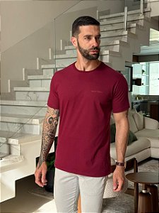 CAMISETA MASCULINA TOMMY HILFIGER (SOBRETOM) - BORDÔ