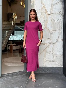 VESTIDO MAITÊ LISO DE ALGODÃO COM BOLSO - FRUTA SILVESTRE