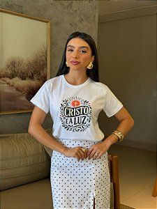 T-SHIRT DTF CRISTO É A LUZ - BRANCO