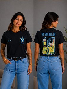 T-SHIRT DTF NEYMAR JR REI - PRETO