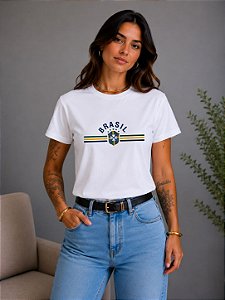 T-SHIRT DTF BRASIL LISTRAS - OFF WHITE