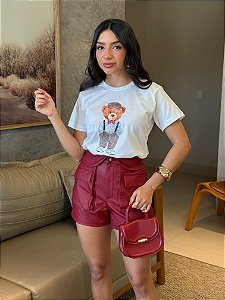 T-SHIRT DTF URSO CHAPEU - OFF WHITE