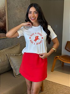 T-SHIRT DTF SAVE A HORSE RIDE A COWBOY - OFF WHITE