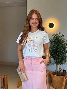T-SHIRT DTF NÃO É SORTE, É MINHA FÉ - OFF WHITE