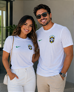 CAMISETA DRY FIT BRASIL UNISSEX - BRANCO