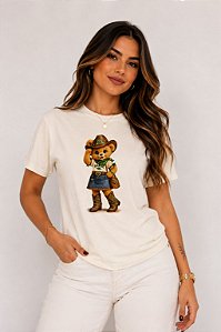 T-SHIRT DTF URSA BRASIL COWGIRL - OFF WHITE