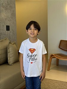 T-SHIRT INFANTIL DTF SUPER FILHO - BRANCO