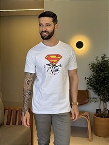 CAMISETA MASCULINA DTF SUPER VOVÔ - BRANCO