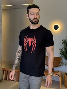 CAMISETA MASCULINA DTF SPIDER MAN - PRETO