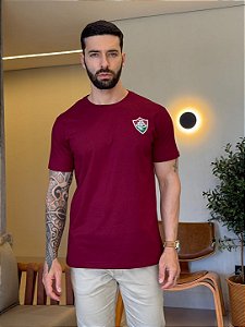 CAMISETA MASCULINA DTF ESCUDO FLUMINENSE - BORDO