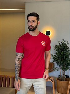 CAMISETA MASCULINA DTF ESCUDO VILA NOVA - VERMELHO