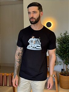 CAMISETA MASCULINA DTF SANTOS - PRETO