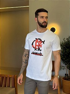 CAMISETA MASCULINA DTF FLAMENGO - BRANCO