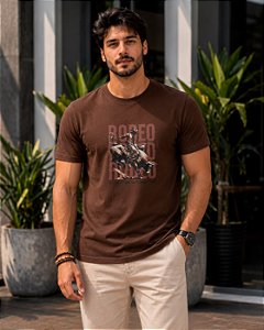 CAMISETA MASCULINA DTF RODEO - MARROM