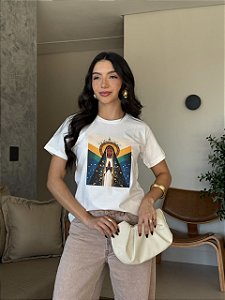 T-SHIRT DTF NOSSA SENHORA PADROEIRA DO BRASIL - OFF WHITE