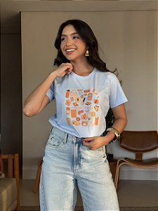 T-SHIRT DTF ORANGE GIRLY - AZUL CÉU
