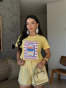 T-SHIRT DTF SARDINES - AMARELO MANTEIGA