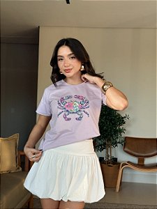 T-SHIRT DTF CARANGUEJO FLORAL - LILÁS